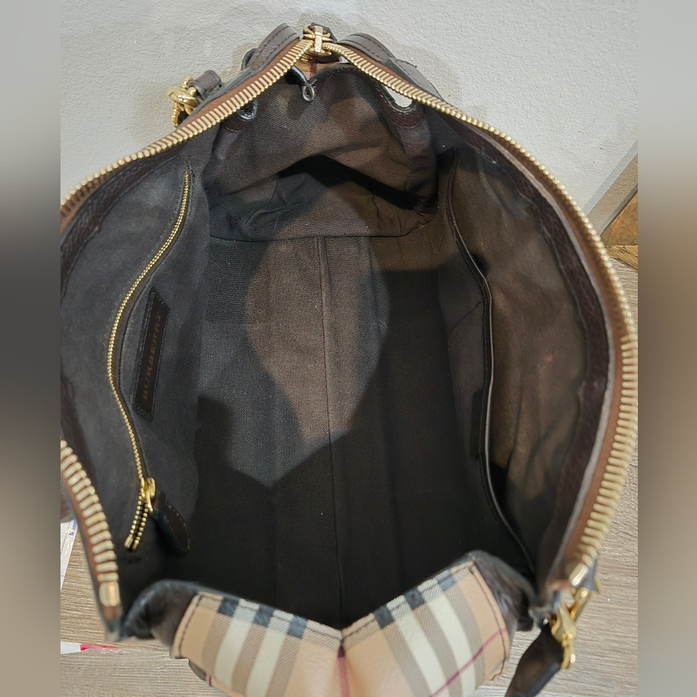 BURBERRY Haymarket Check  Satchel Bag Like New Condition - Picture 11 of 14